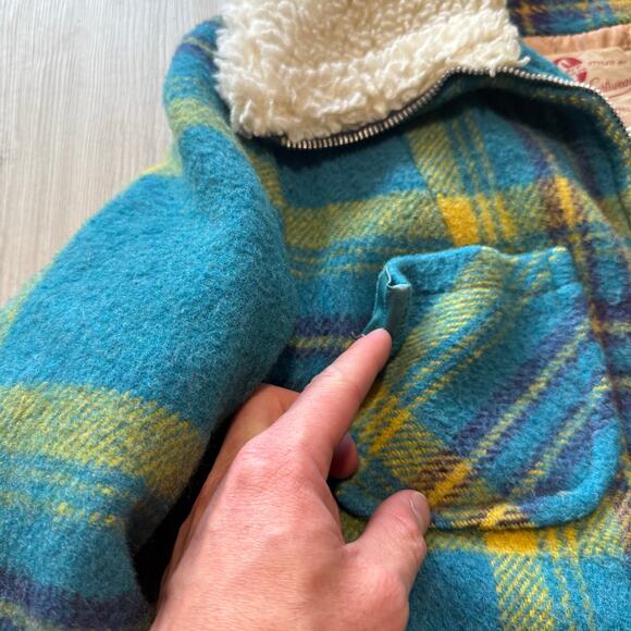 Women's Vintage 1940's Canadian Sportswear Silpit Blue Wool Lined Jacket Sz 10 - Picture 7 of 11